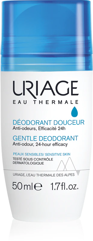 Uriage Hygiène Gentle Deodorant, jemný roll-on deodorant bez hliníku.