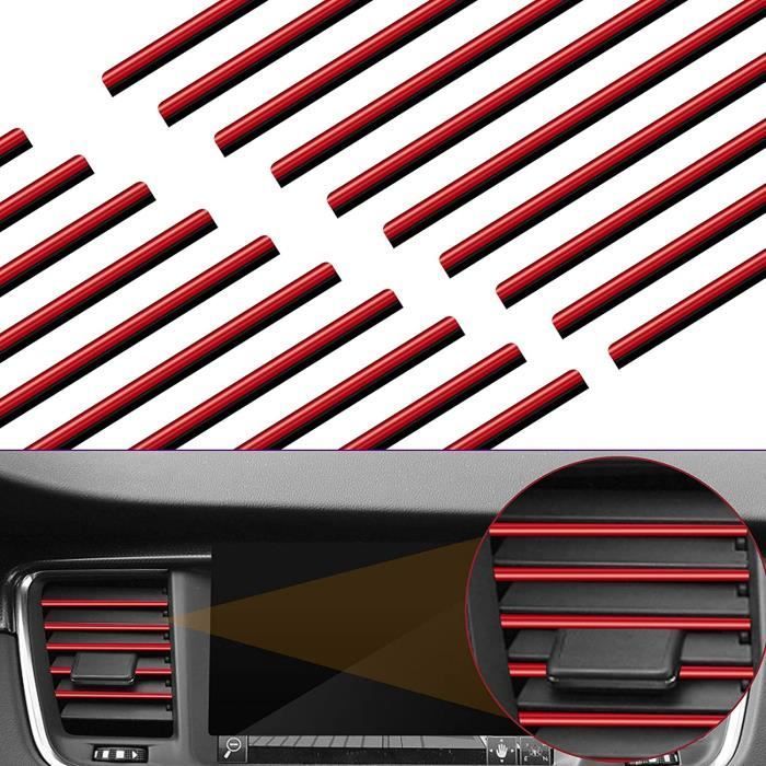 Tira decorativa para rejillas de ventilación de coche, 20 unidades, PVC, decoración interior para rejillas de ventilación rectas de automóviles.