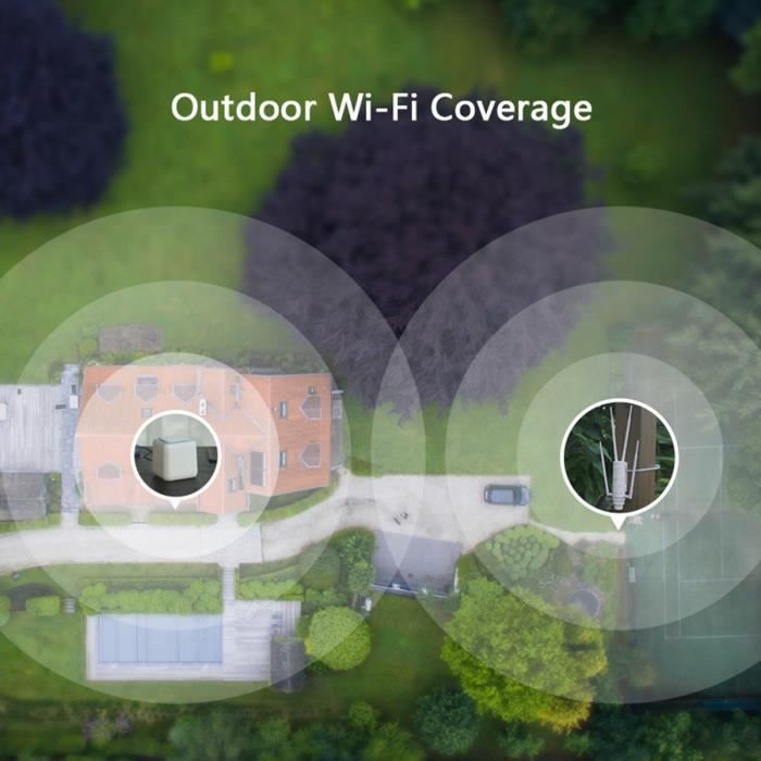 WAVLINK AC1200 Répéteur /Extenseur de Wifi extérieur/ point d'accès de haute puissance bifréquence avec antennes PoE