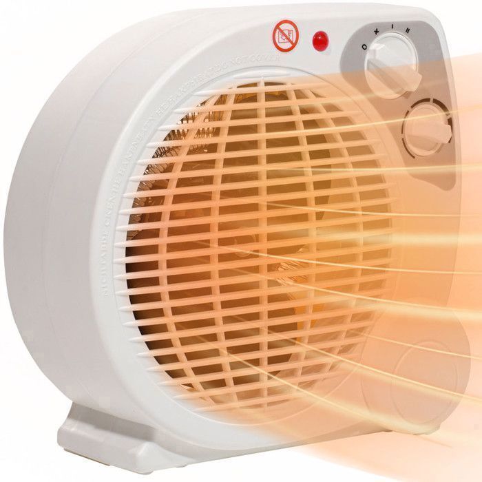 Calefactor auxiliar de 2000 W, calefactor con ventilador de 2 velocidades (1000/2000 W), protección contra sobrecalentamiento y vuelco.