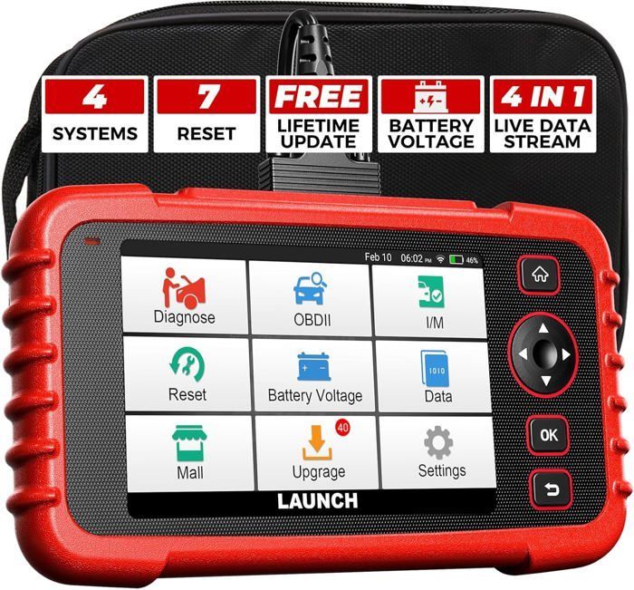 Herramienta de diagnóstico automotriz LAUNCH - CRP123X V2.0 - 7 reinicios - Pantalla táctil de 5
