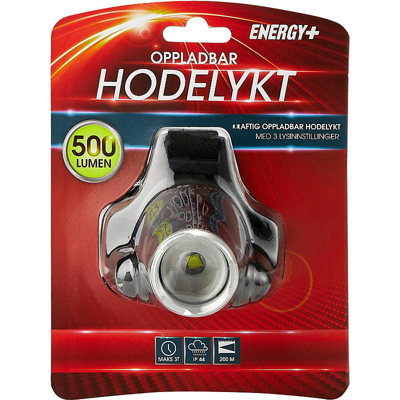 Energy pandelampe 500 lumen, genopladelig