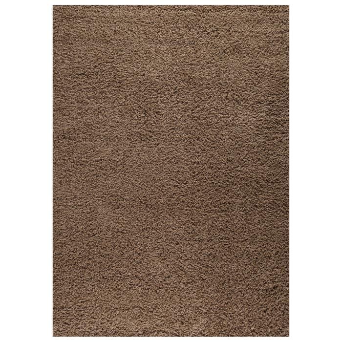 Tappeto - VIMODA - Prime Shaggy - 140x200 cm - Marrone chiaro - Stile contemporaneo