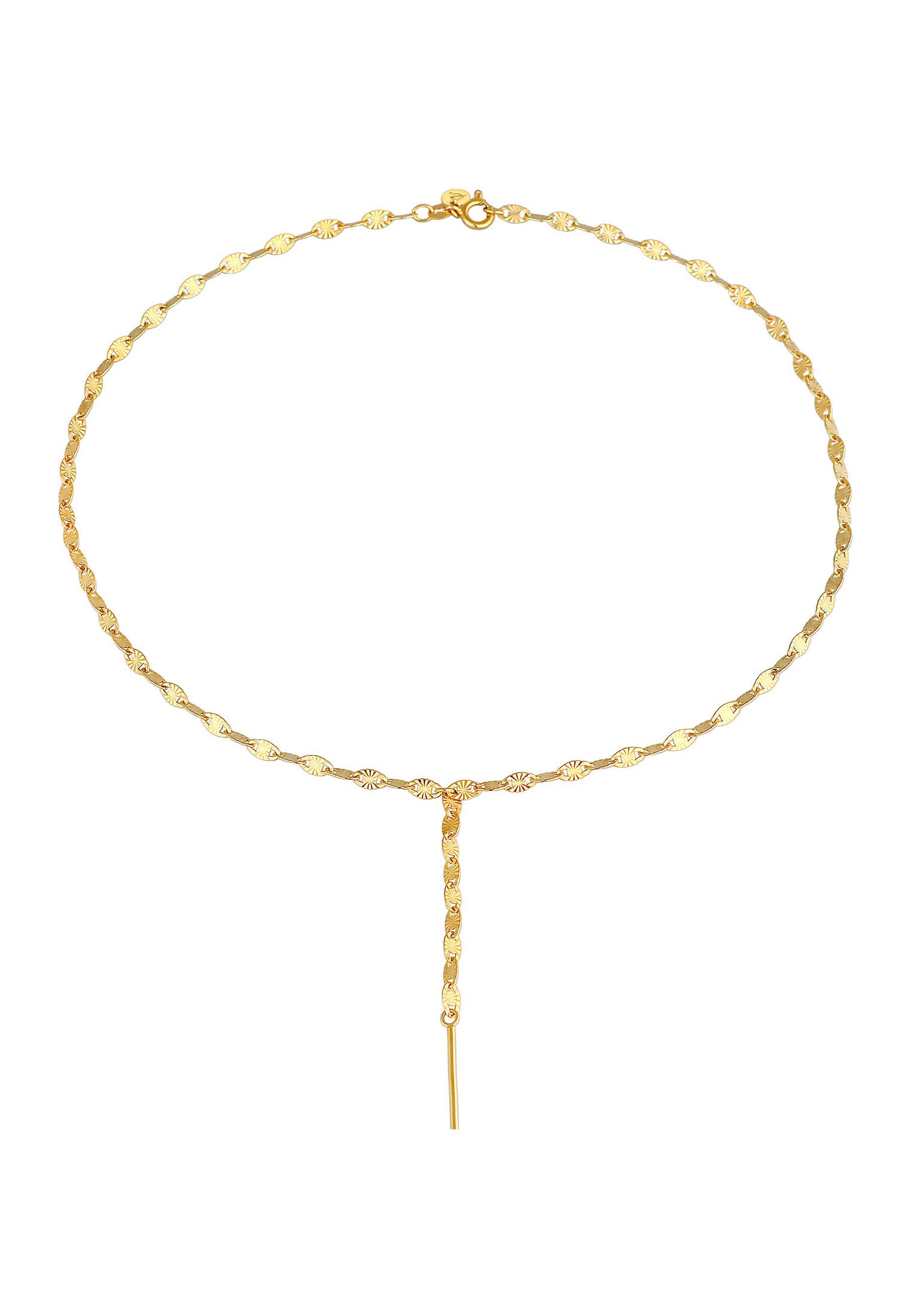 Elli PREMIUM Collier en Y pour femme - plaque design étoile tendance élégante en argent sterling 925 plaqué or