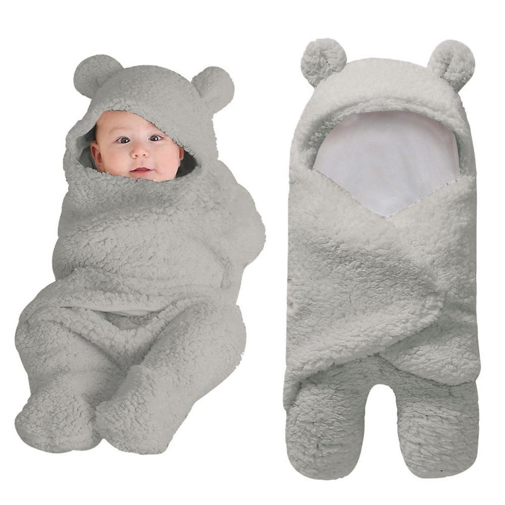 Schattige katoenen deken voor pasgeboren baby's, wit, geschikt om in te slapen, multifunctionele grote luierdeken, babywikkeldeken voor jongens en meisjes.