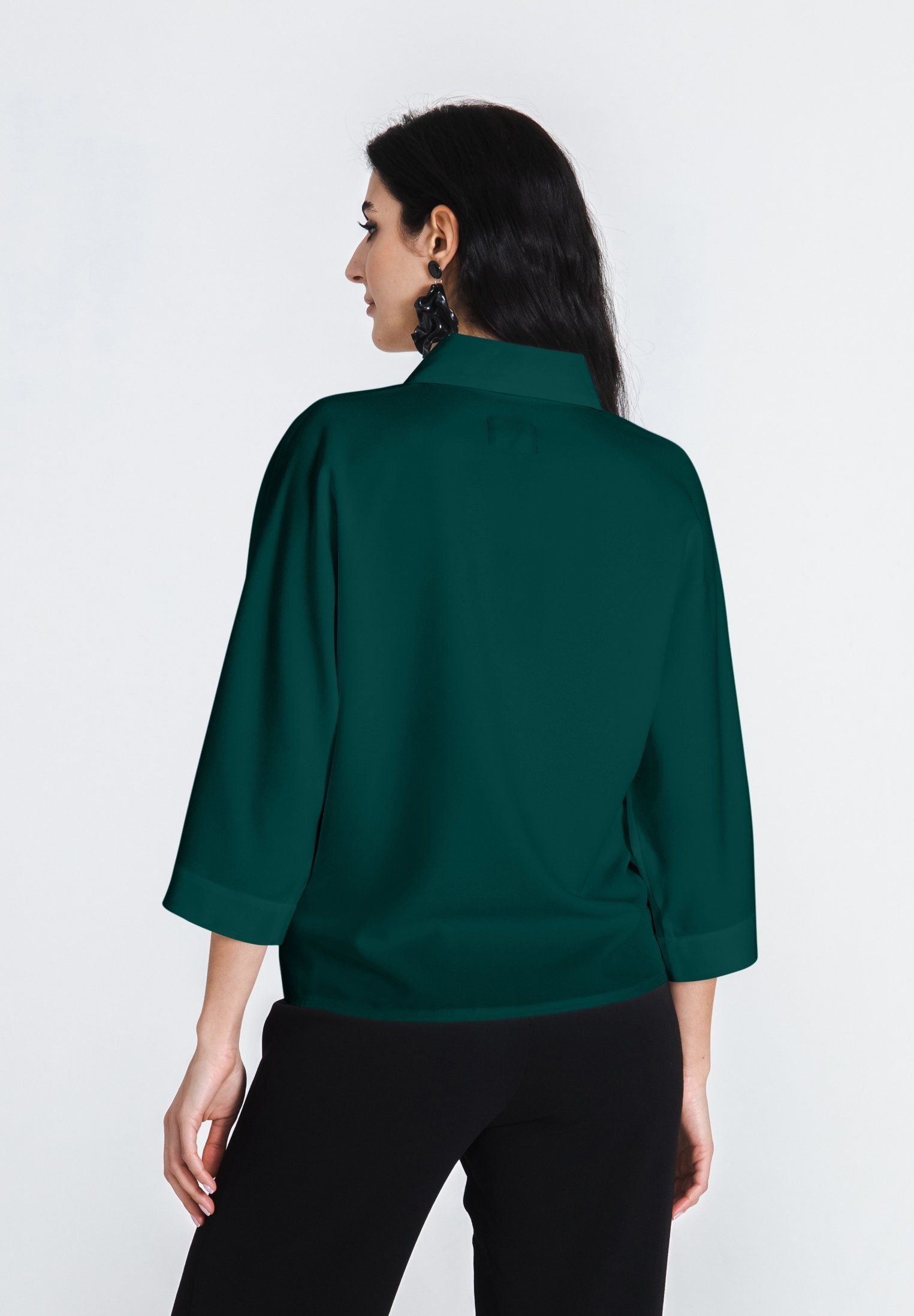 Jascha Stockholm gombos blúz - smaragdzöld