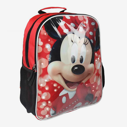 Mochila Escolar Con Luz De Minnie 29x38x12 Cm