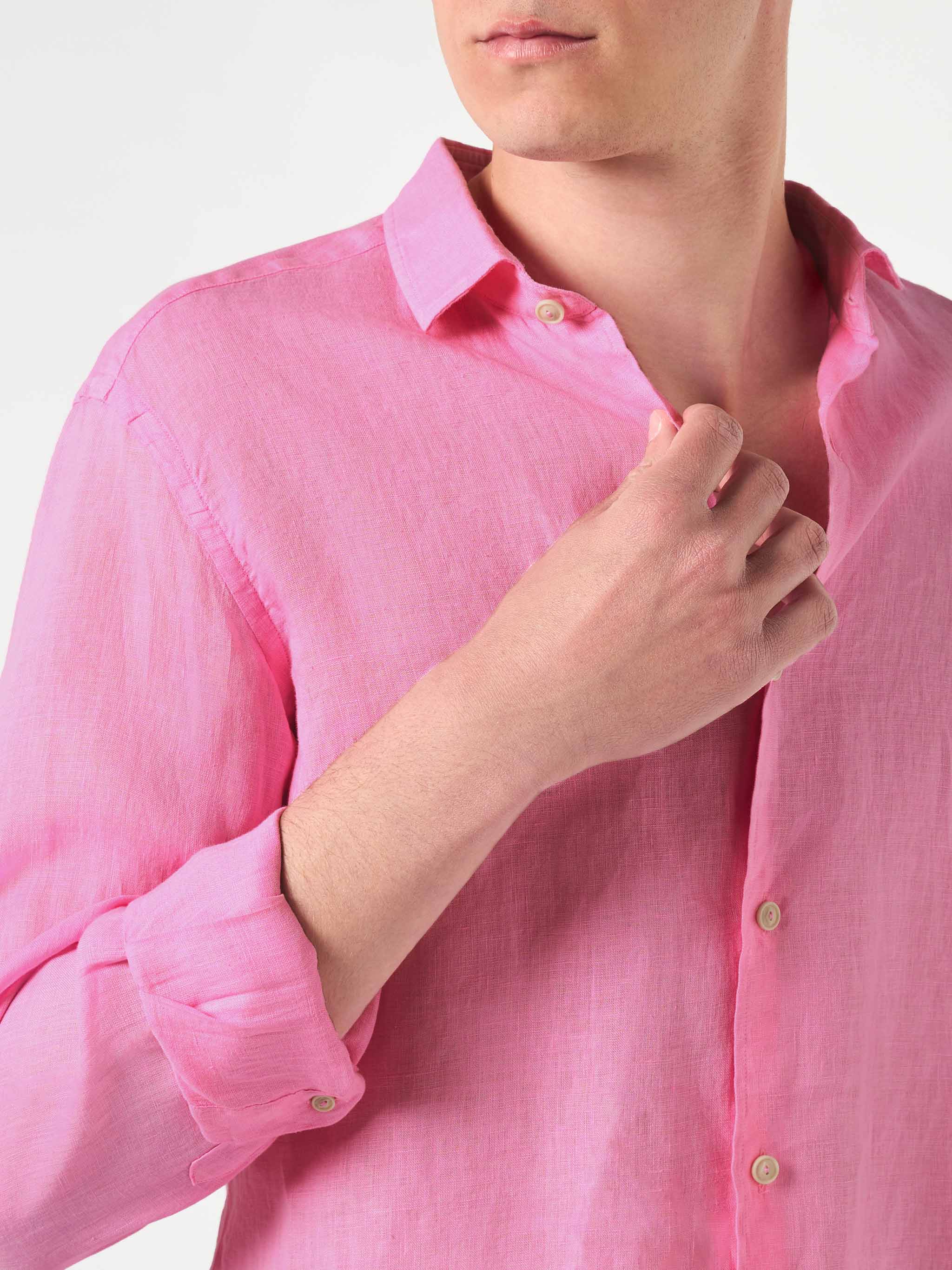 Pamplona Herre Pink Hørskjorte