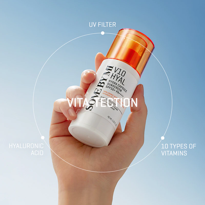 Some By Mi V10 Hyal Hydra Capsule Zonnebrandcrème met bescherming voor de gevoelige en intolerante huid SPF 50+