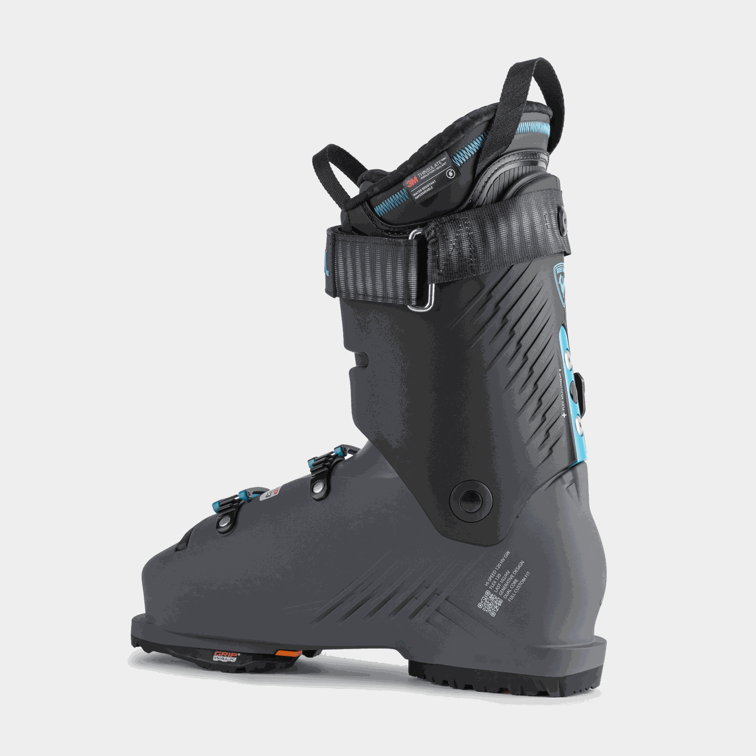 Botas de esqui alpino masculinas HI-SPEED 120 HV GW 24/25 para carving - cinza