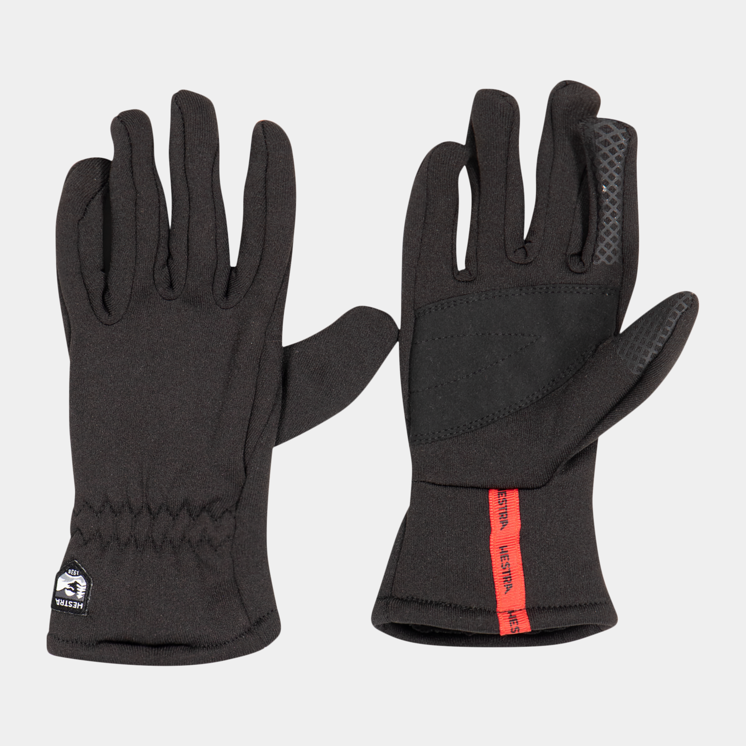  Luvas infantis Touchpoint de cinco dedos com forro de lã polar - pretas