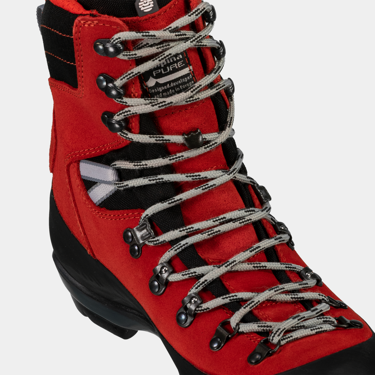  Botas de esqui Alaska unissex 24/25 - vermelhas