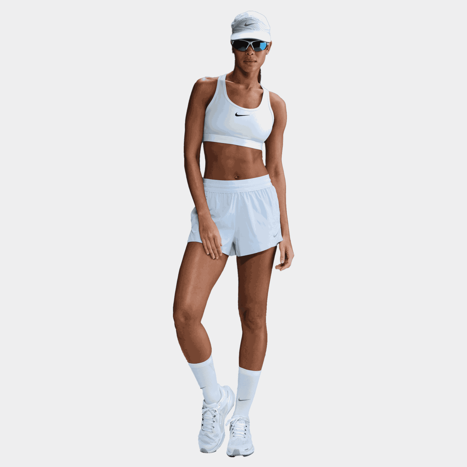  Pantaloncini sportivi da donna Swift a vita media 2 in 1 - Blu