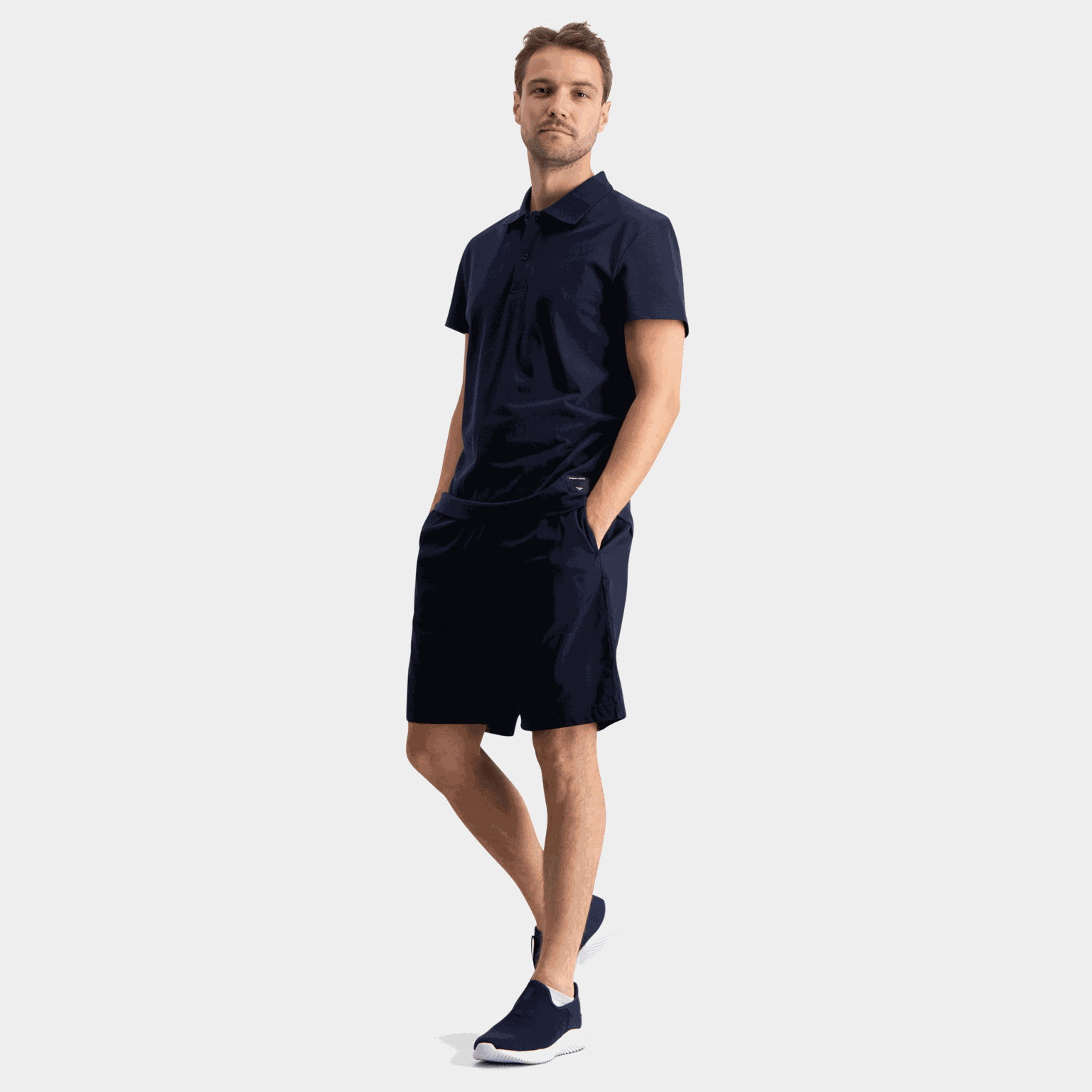  Pantaloncini da uomo con coulisse centrale intrecciata