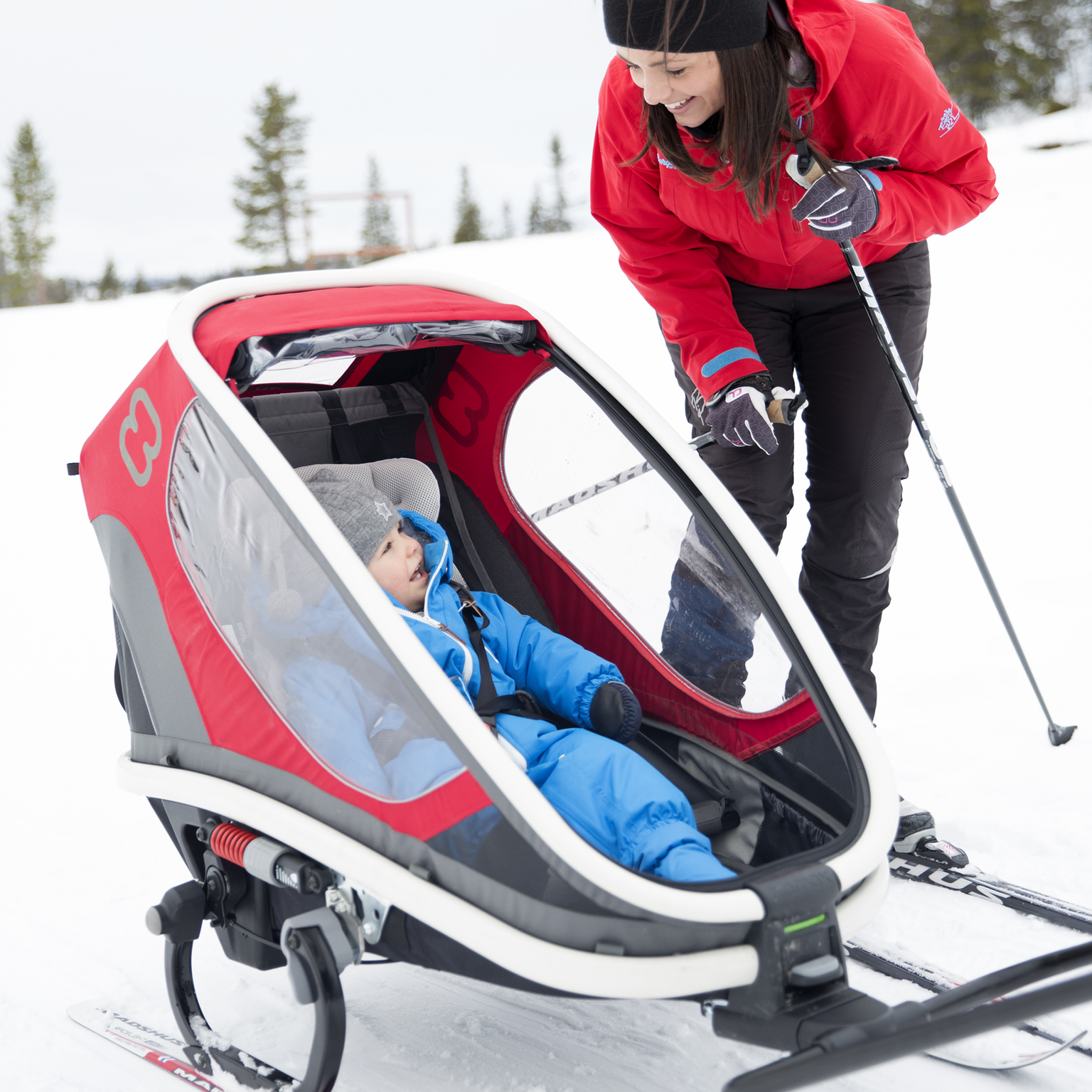 Ensemble de skis Hamax Outback 24/25, pour remorques à vélo Outback – Noir