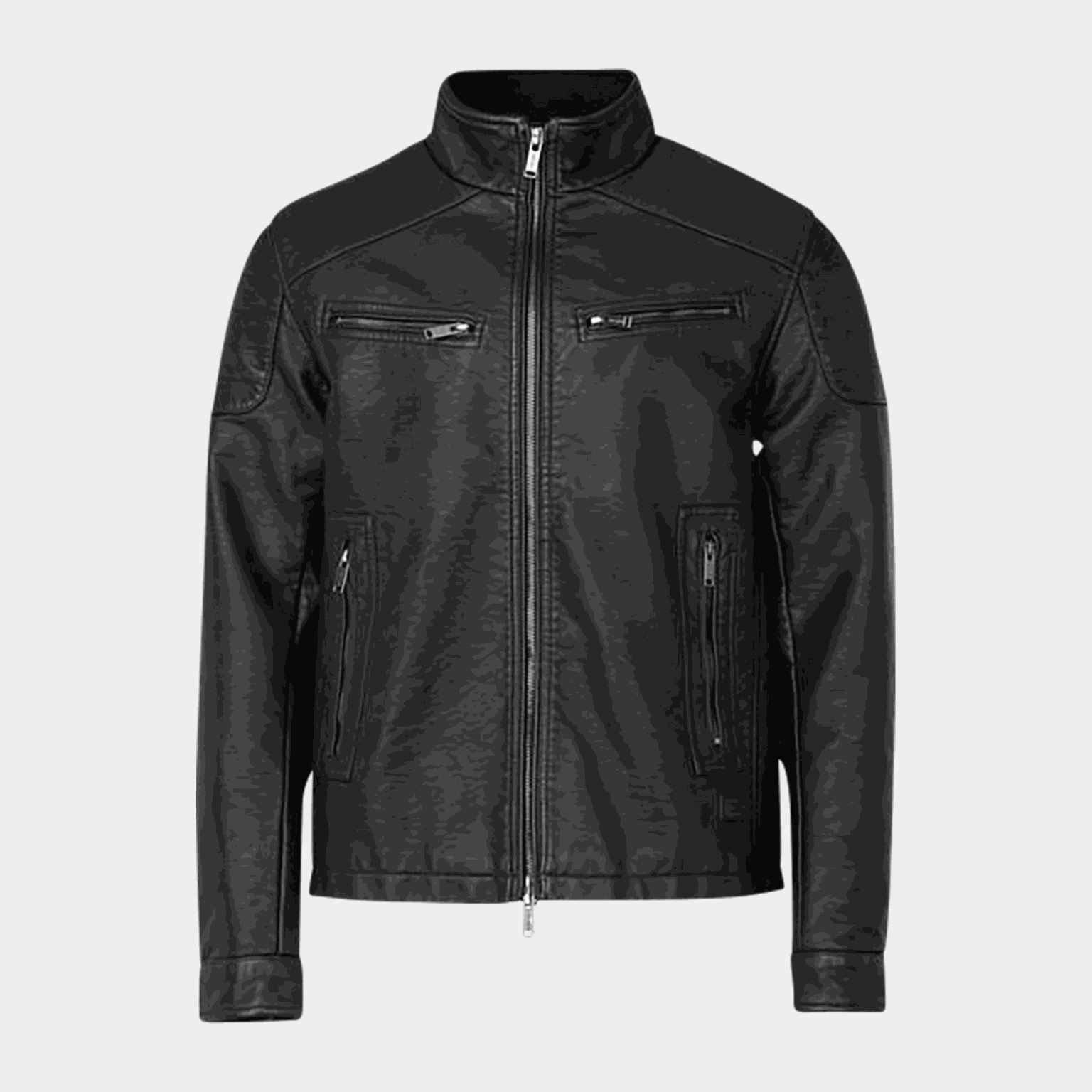  Veste en PU, veste homme – noire