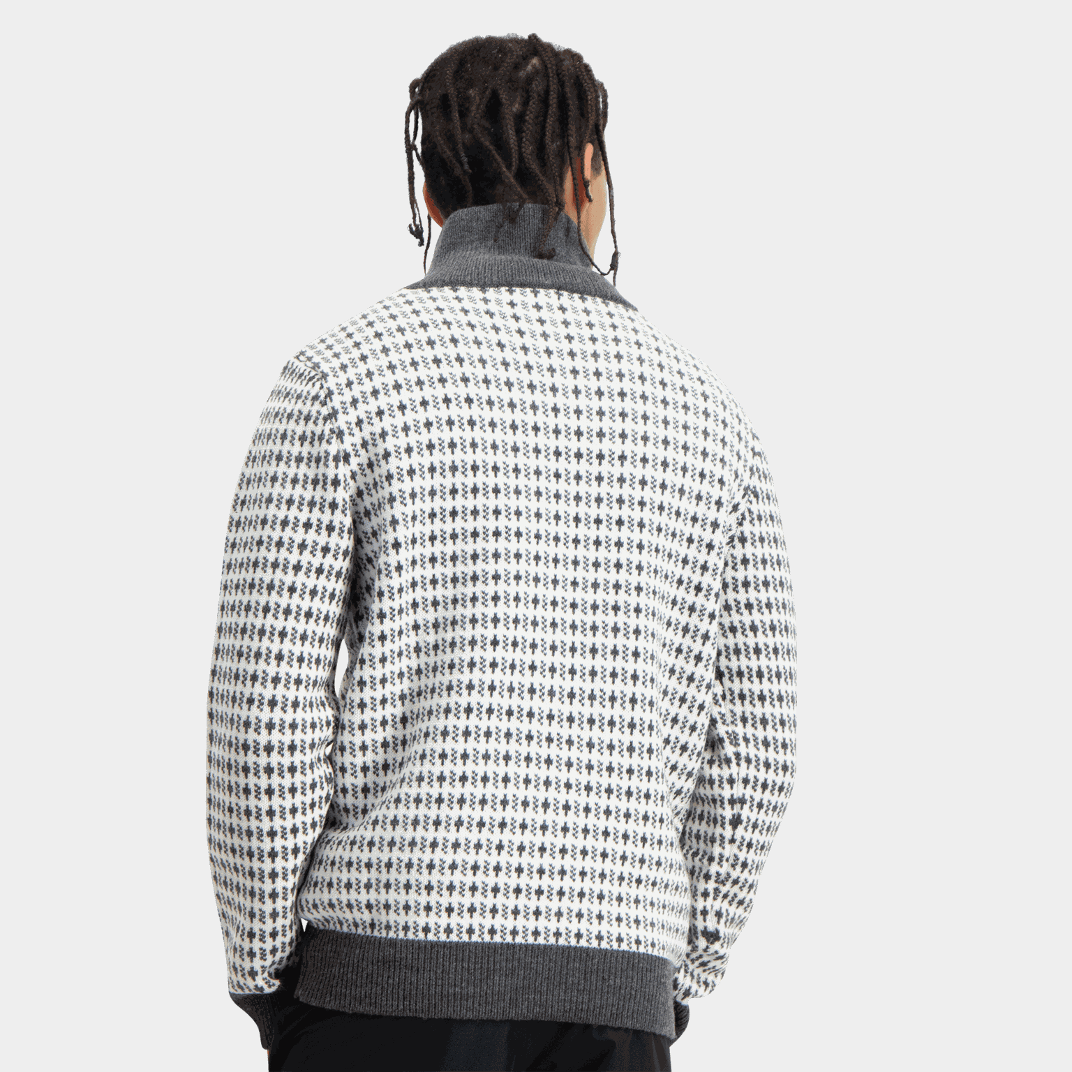 Nordishavet Wool Zip Sweater, ullgenser, herre - Hvit