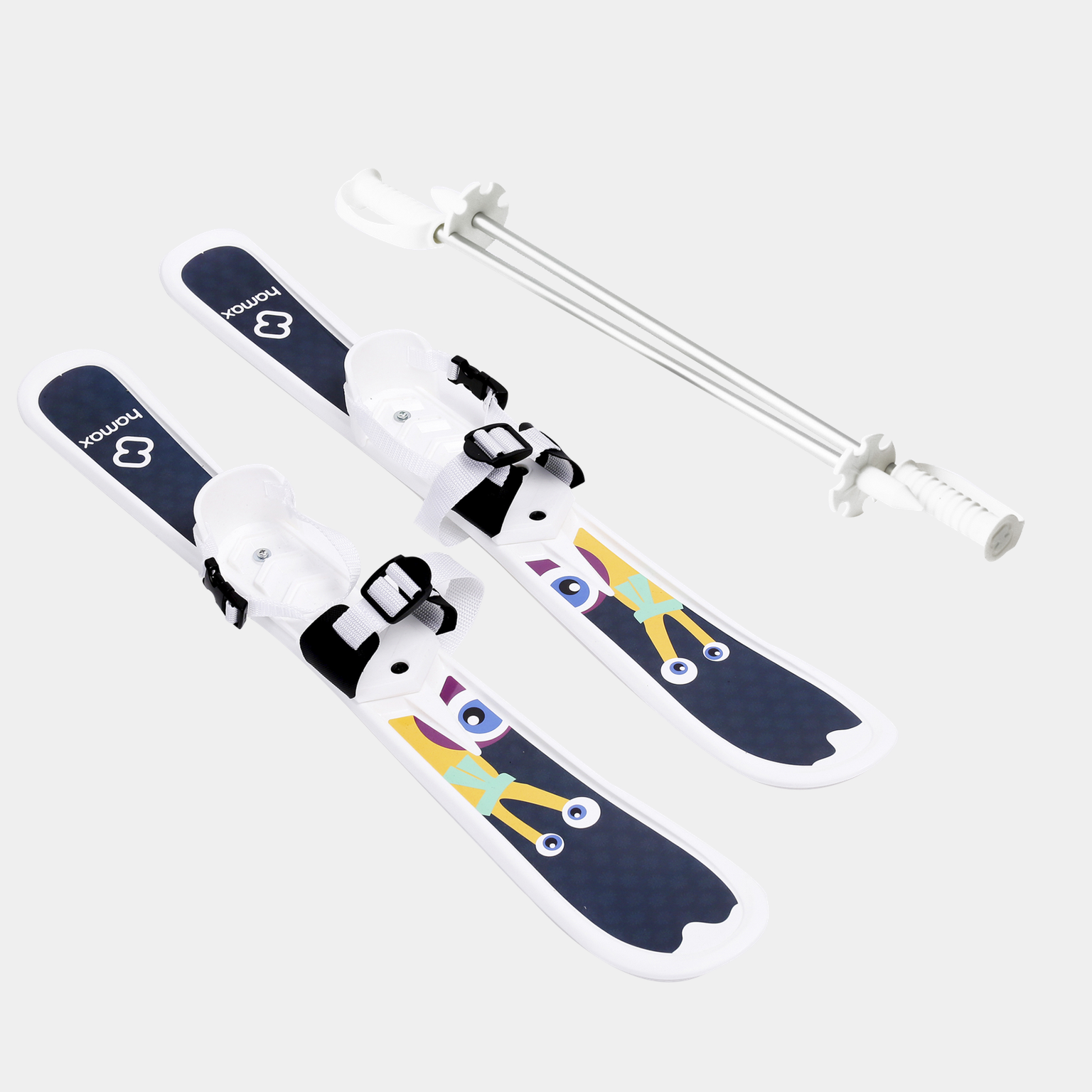  Σετ σκι Hamax Sno Kid με μπαστούνια 61/63 cm, παιδικά σκι και μπαστούνια - σκούρο μπλε