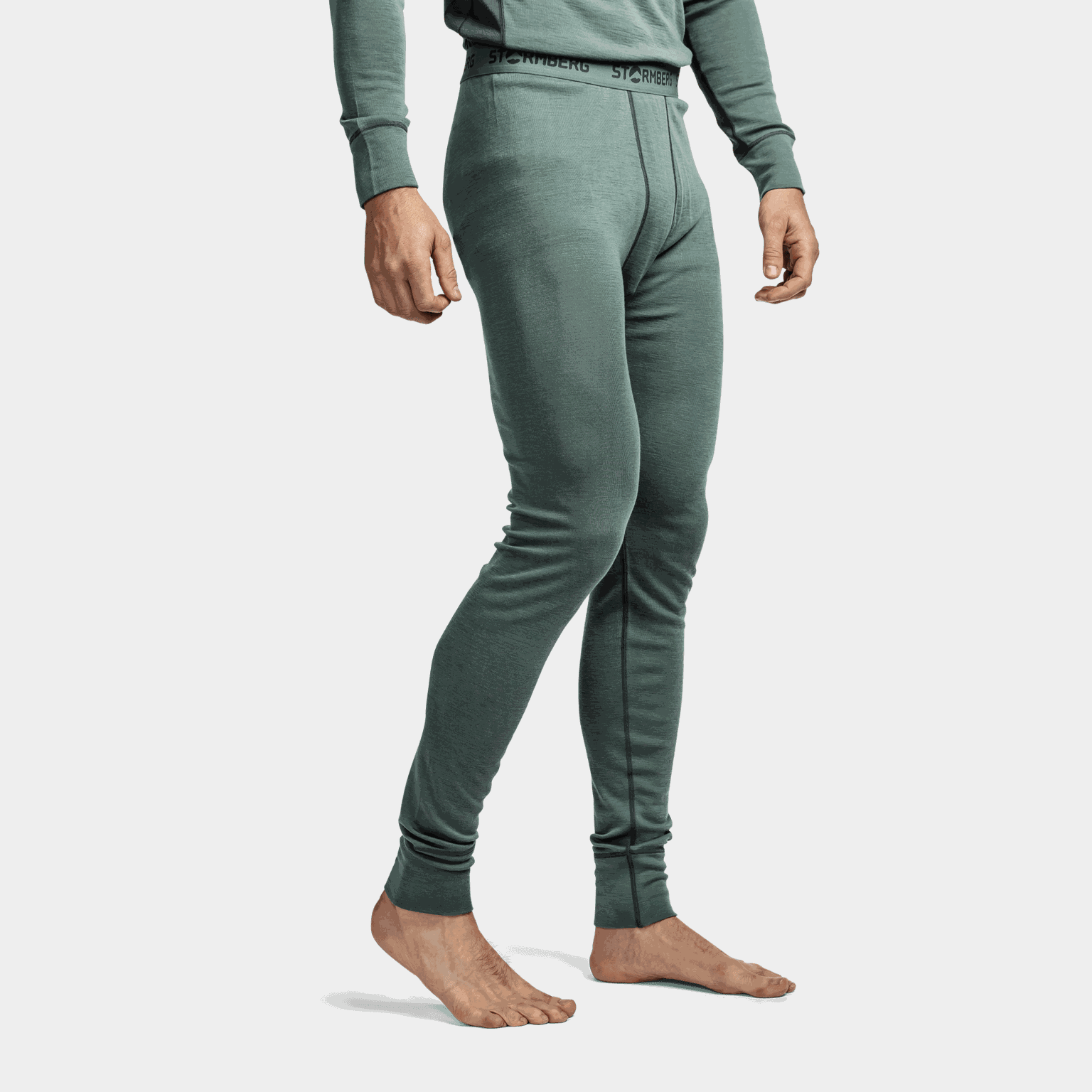  Laajias herenbroek van merinowol - groen
