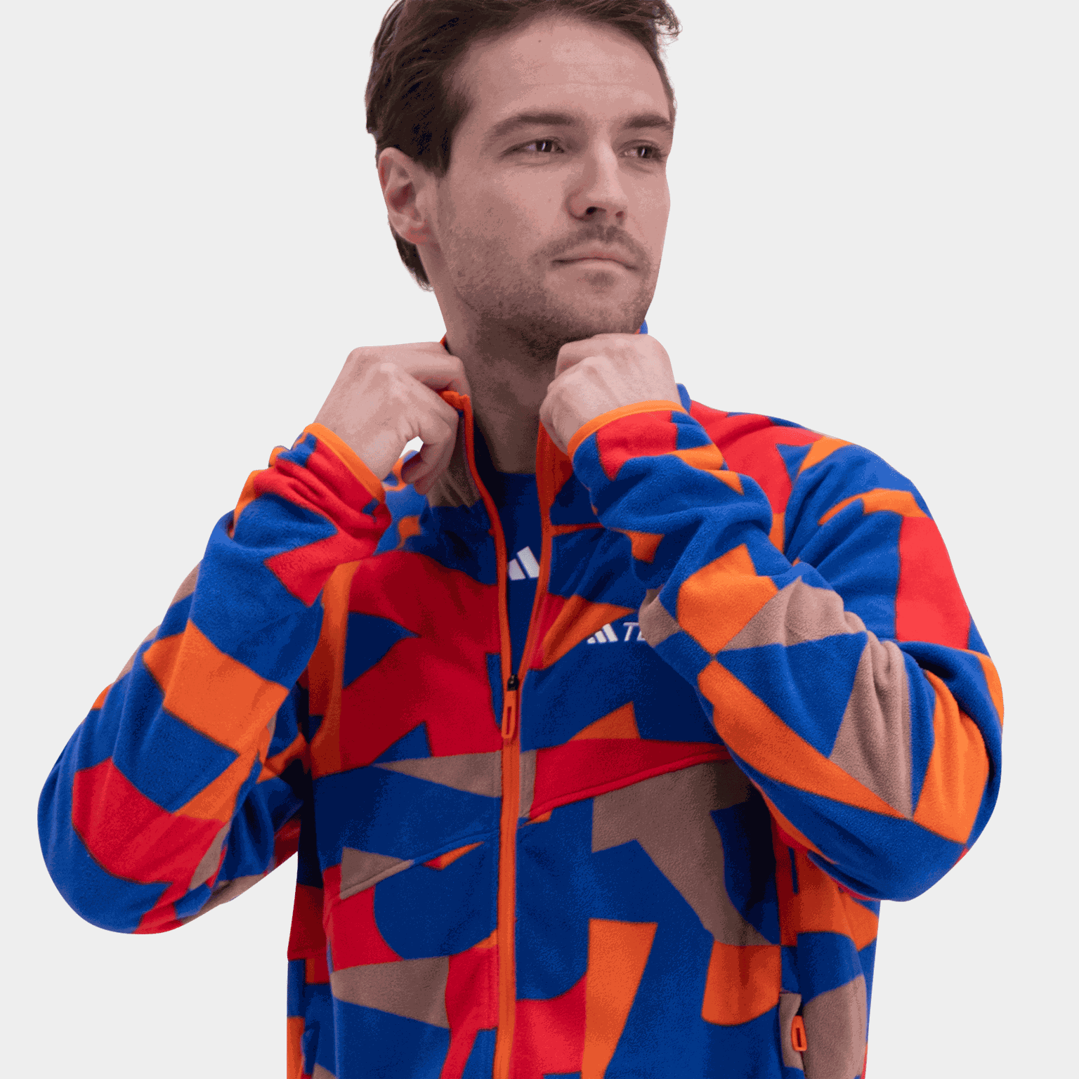 Terrex Multi Printed Full-Zip Fleece Jacket, fleecejakke, herre - Rosa