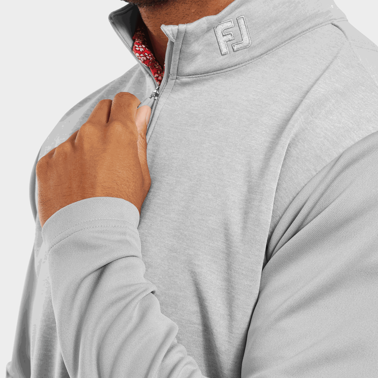  Maglione da golf da uomo in tessuto mélange tono su tono