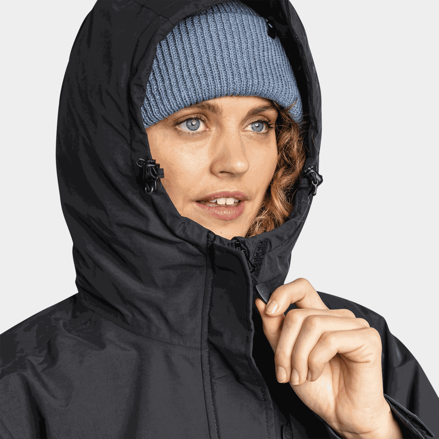 Casaco parka térmico Helsinki, casaco parka feminino - preto