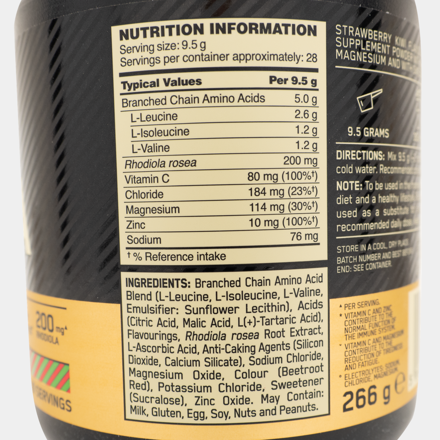 Gold Standard BCAA 266g, suplement diety