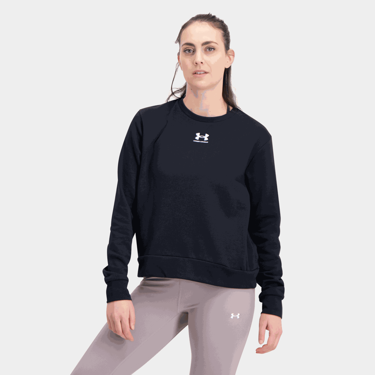 Rival dames fleece trui met ronde hals - zwart