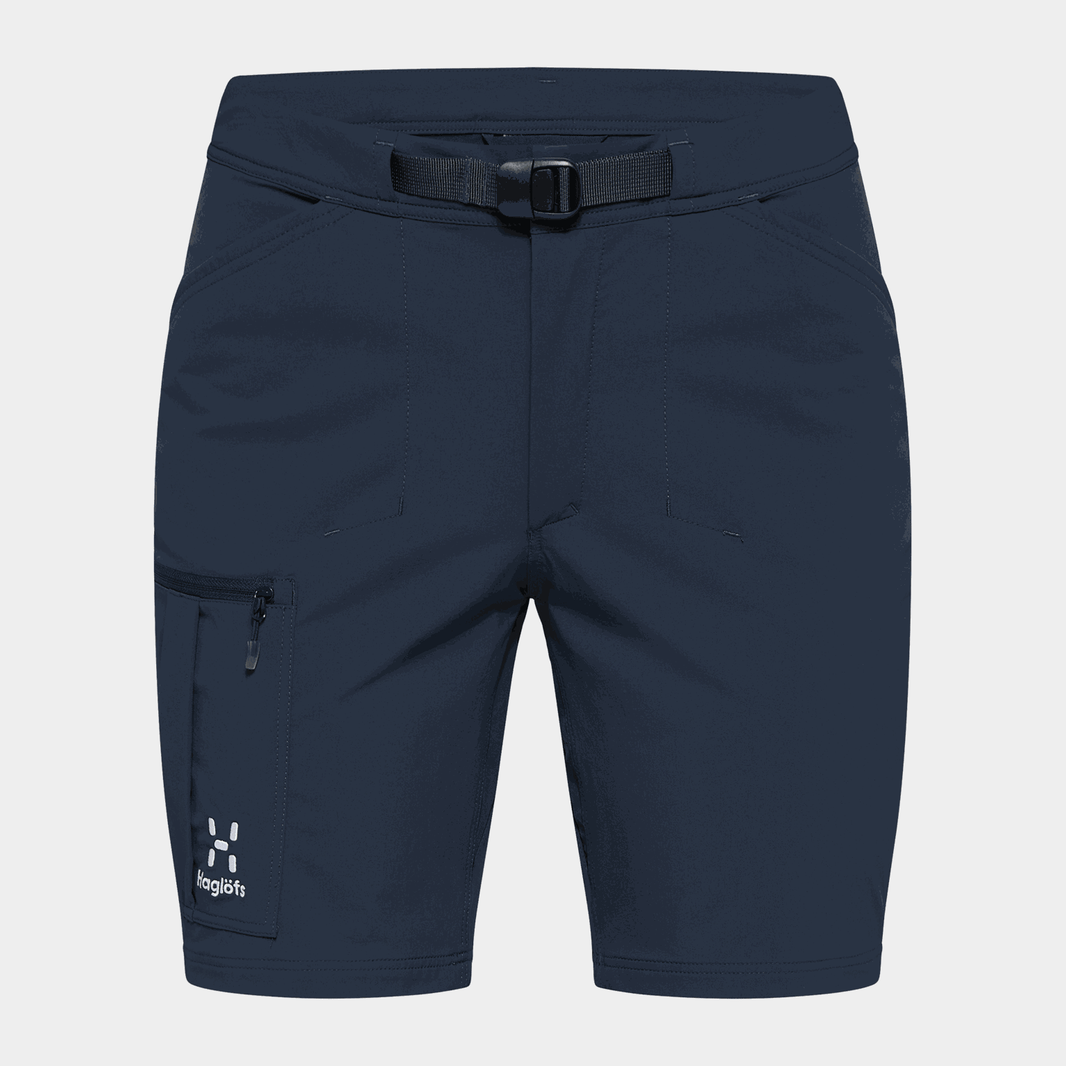  Shorts femininos de tecido softshell com estampa de lagarto, ideais para caminhadas - azul escuro