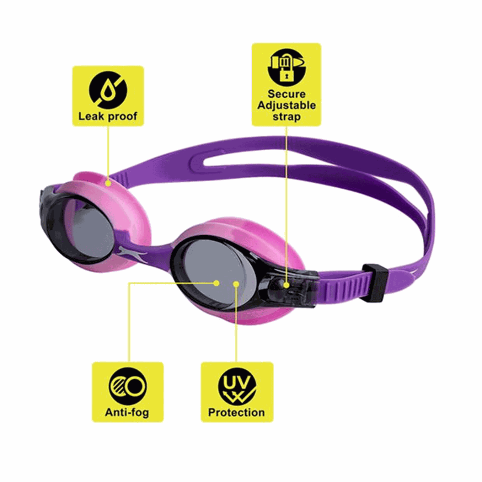  Occhialini da nuoto Edge Goggle, taglia junior - rosa