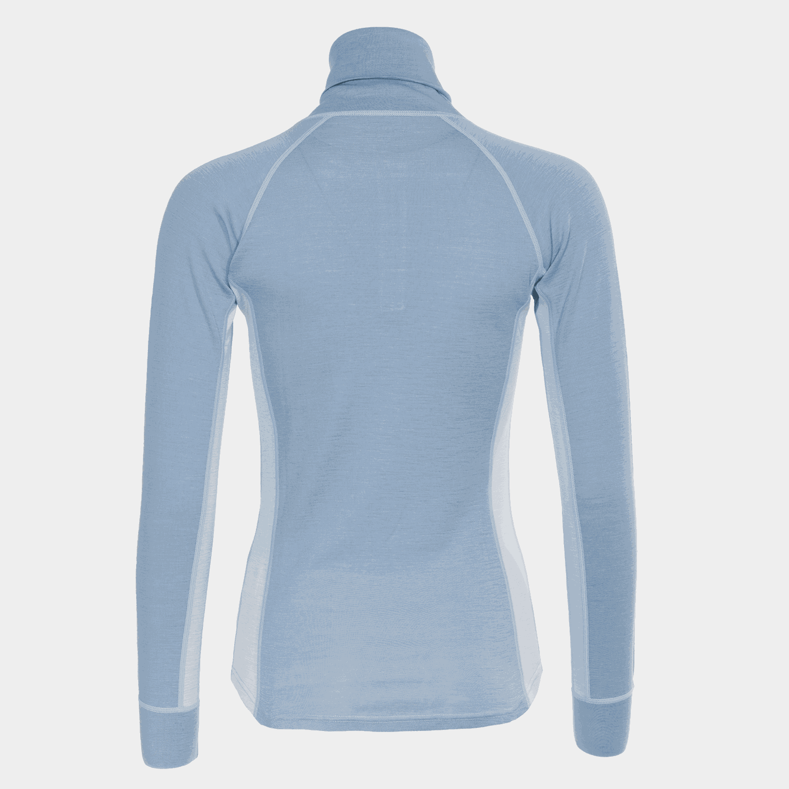  Laajias poloshirt met rits van merinowol, wollen trui voor dames - blauw