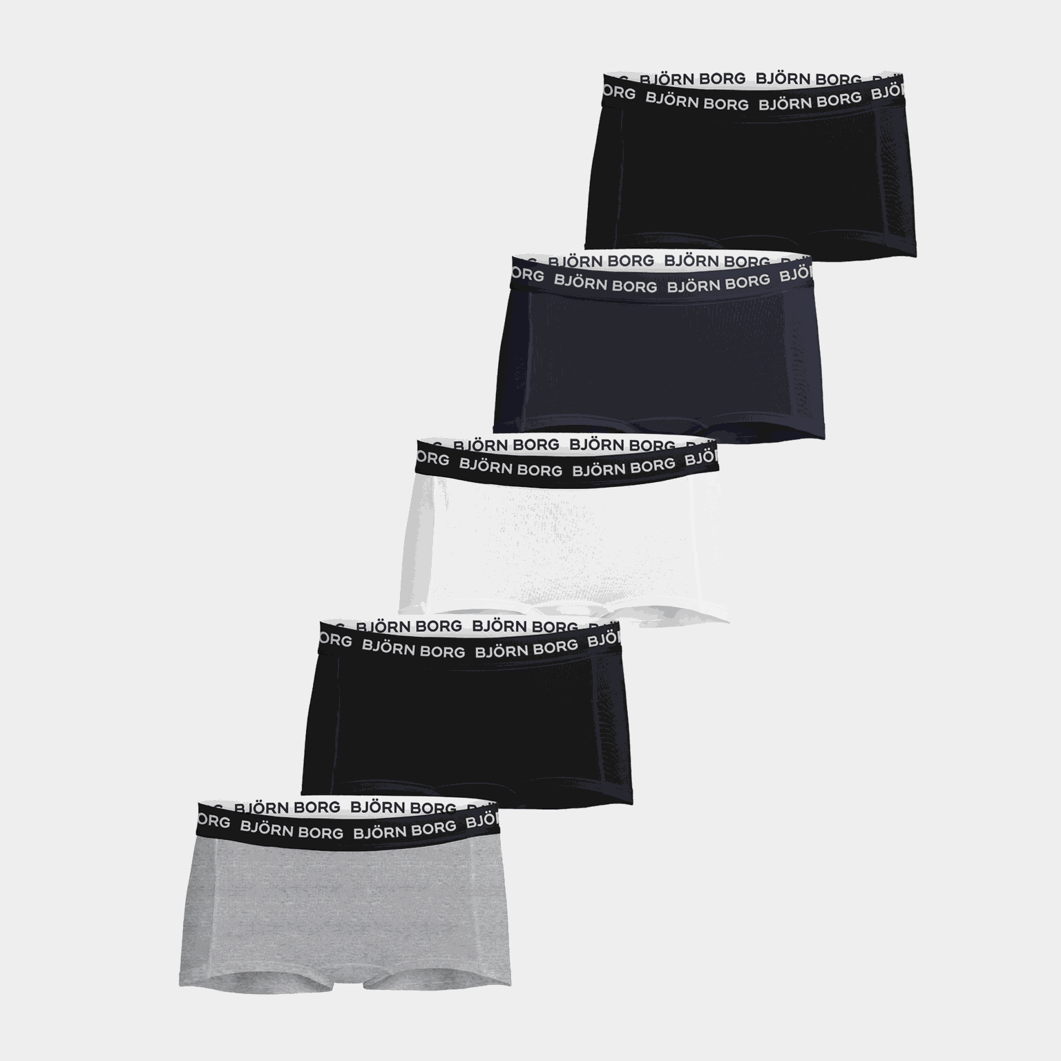 Cotton Stretch Boxer Shorts 5-pack, boksershorts, jente - Flerfarget