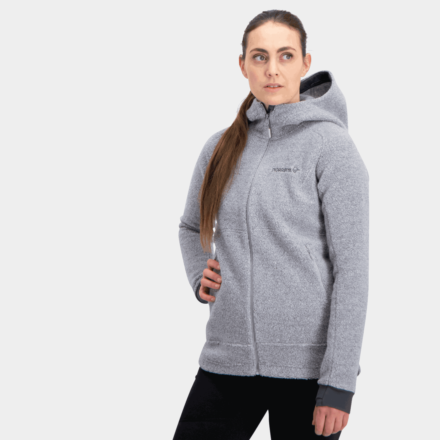  Sweat à capuche Femund Warmwool3 W, en laine, pour femme - Gris