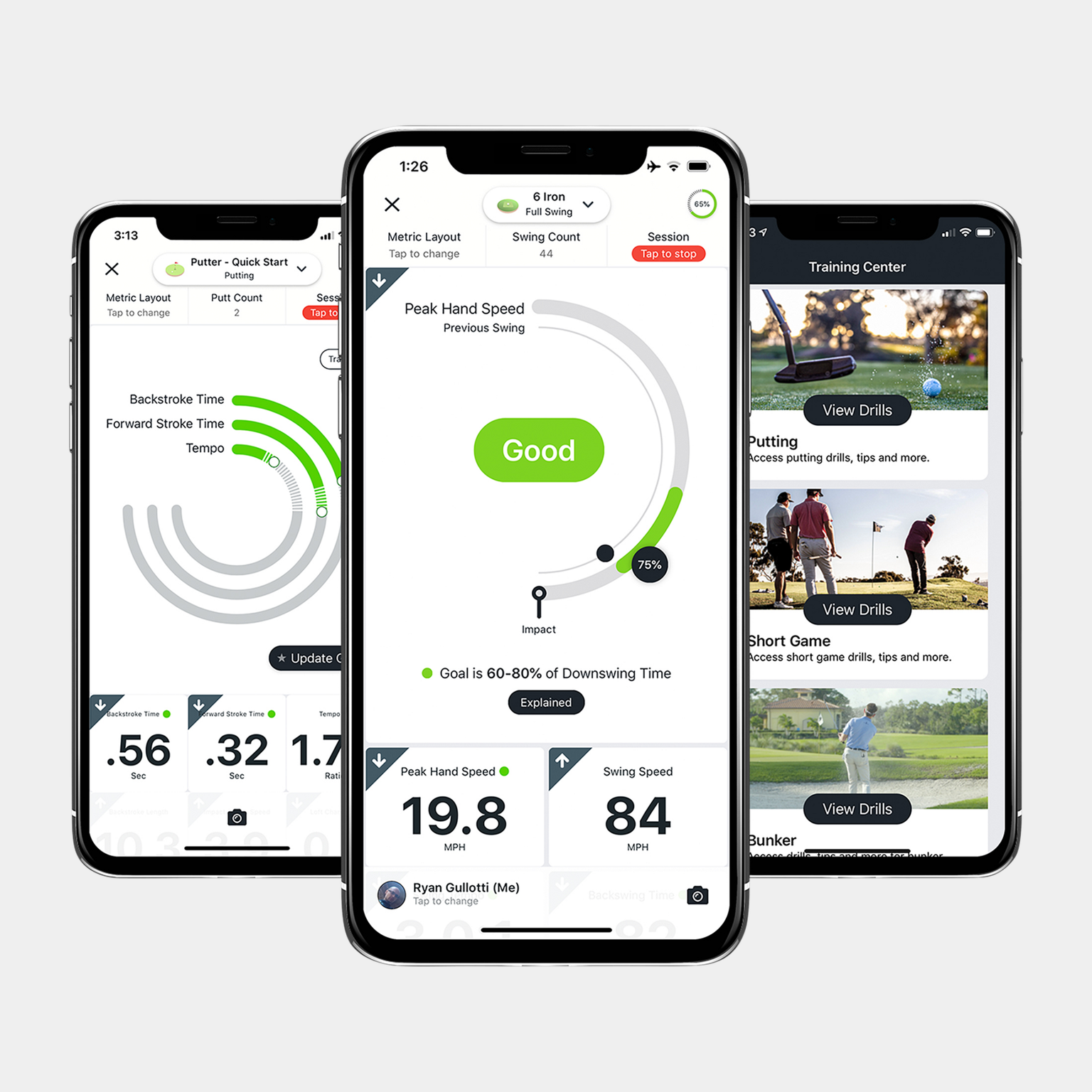  Blast bewegingssensor voor golf, golfsensor - zwart