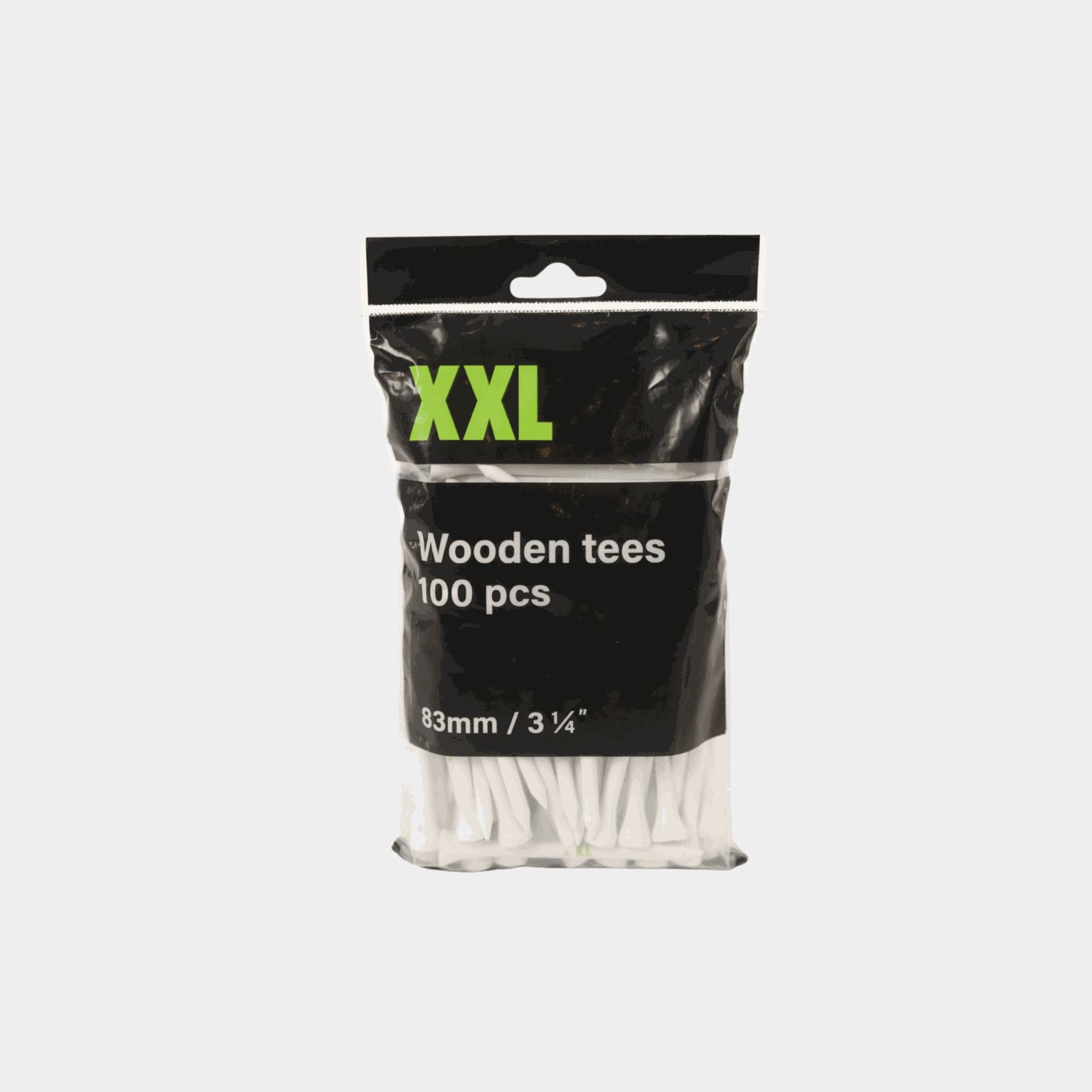  83 mm-es golf pólók, 100 darabos csomag, fehér