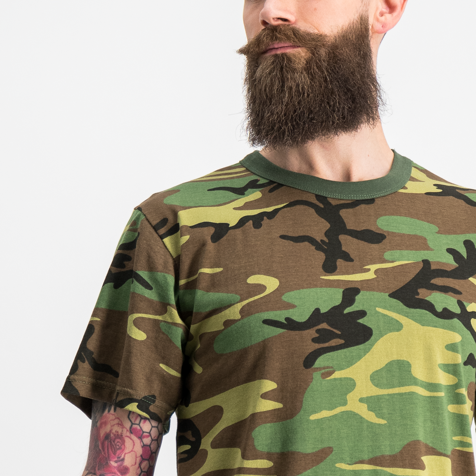  Camouflage T-shirt, T-shirt met camouflageprint – Groen