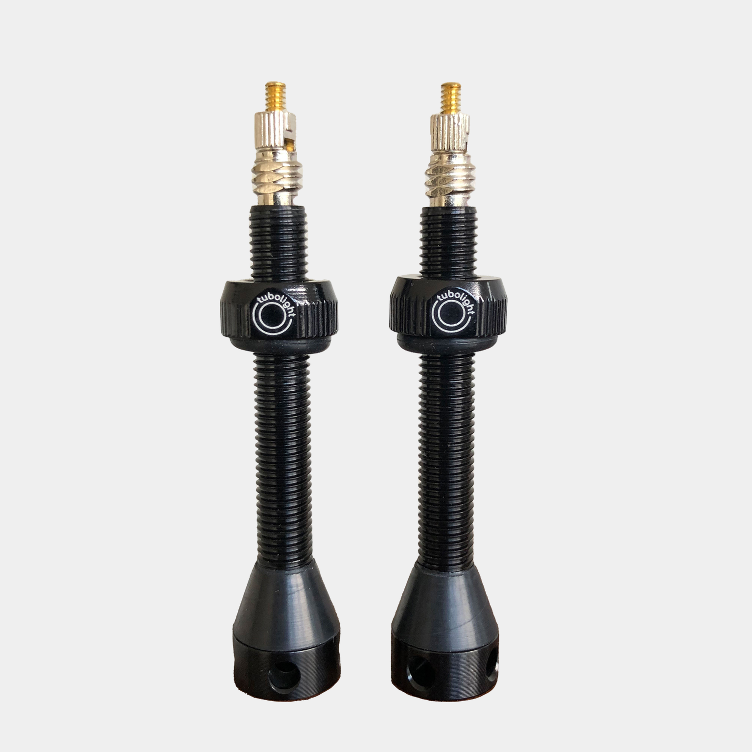  Tubeless banden met Presta-ventiel, zwart, 50 mm, aluminium, 12 g (paar) - Zwart