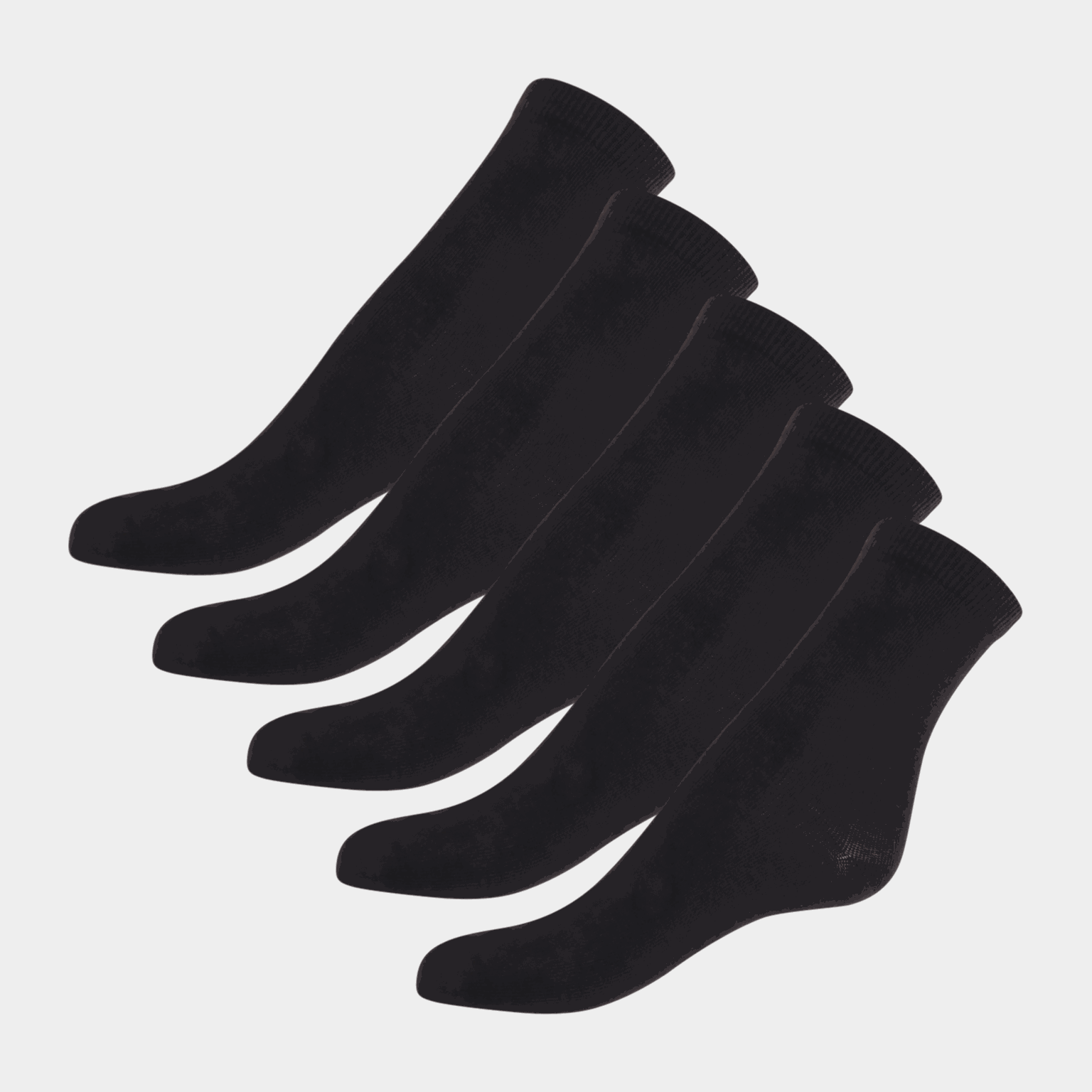 Chaussettes essentielles pour tous les jours, lot de 5, unisexe - Noires