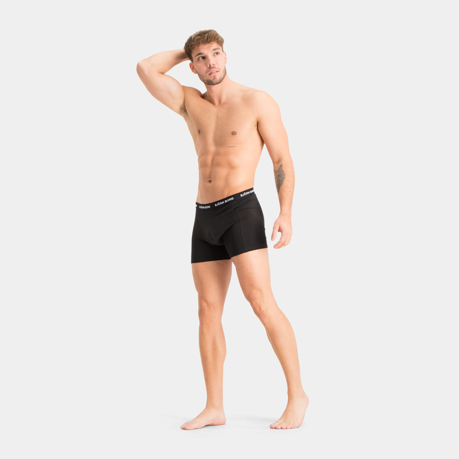 Cotton Stretch Boxer 1 PK, boxere herre - Svart