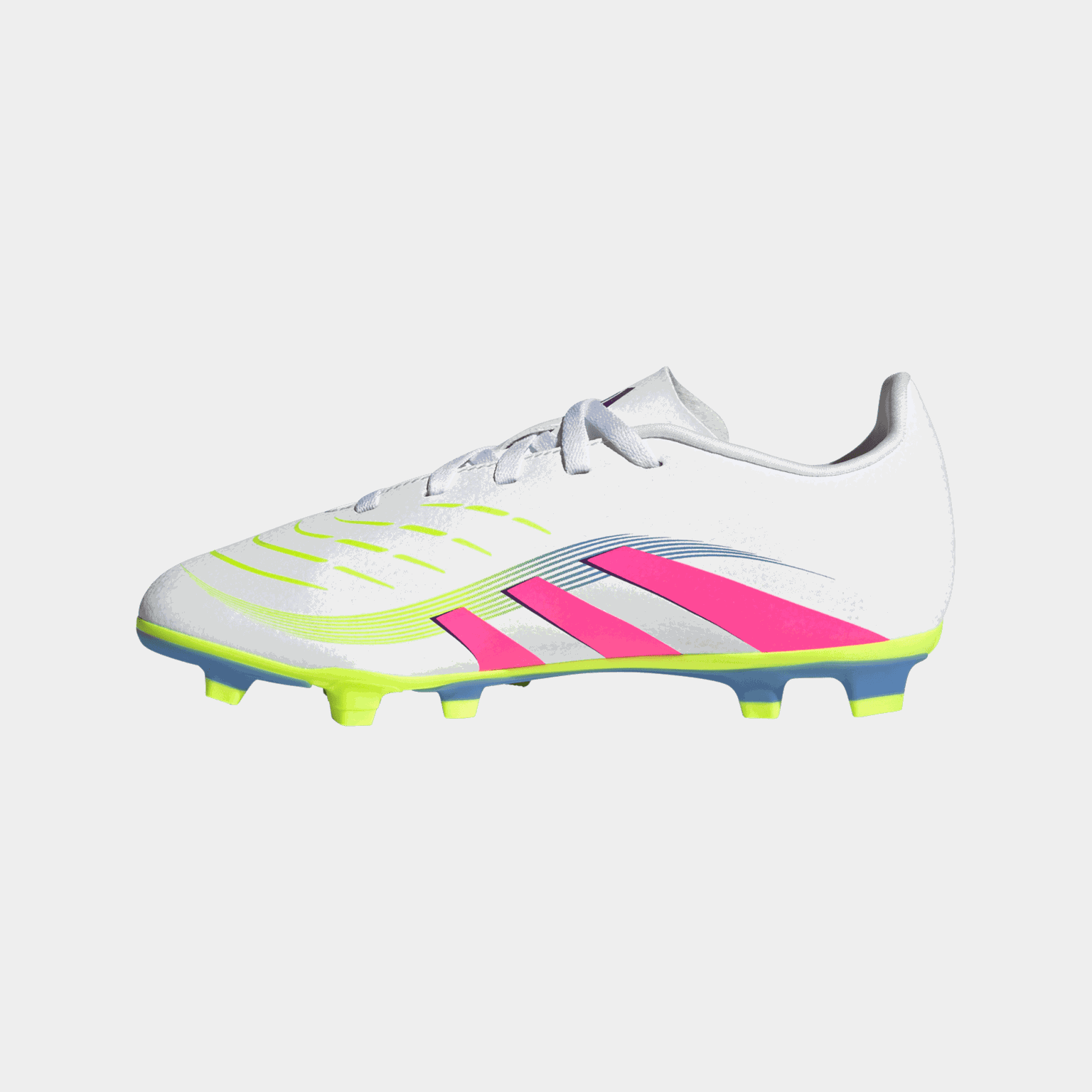 Chuteiras de futebol infantil Predator Club FG/MG, projetadas para jogar em grama natural e artificial.