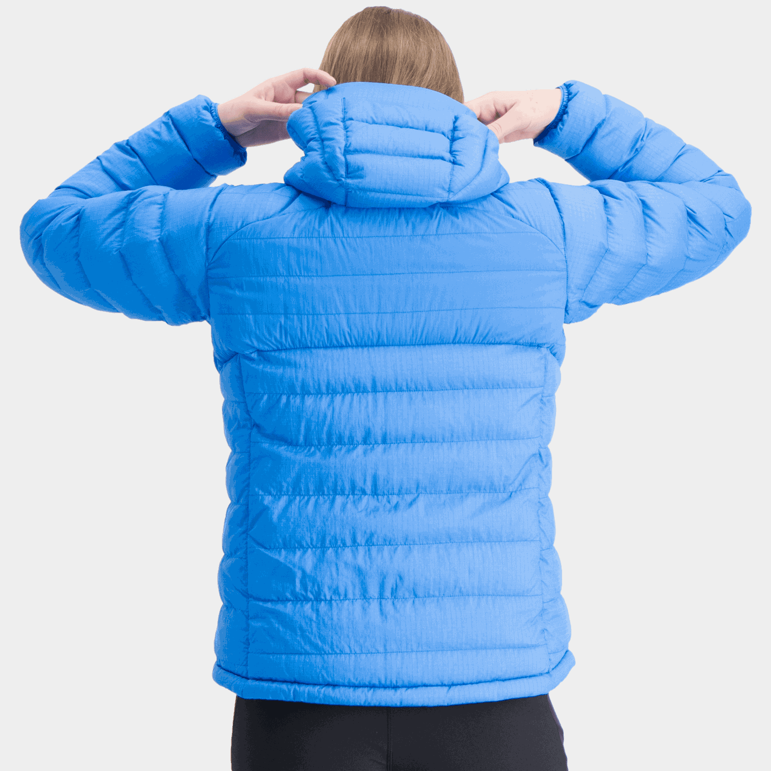Jaqueta feminina com capuz e isolamento térmico - azul