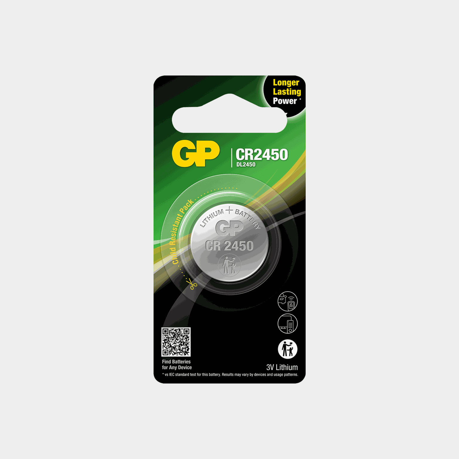 Lithium CR2450 1-Pack, knappcellebatteri