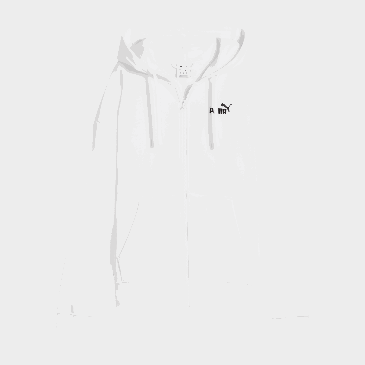 Moletom feminino ESS No. 1 com logo Comfort e zíper, tamanho P, branco