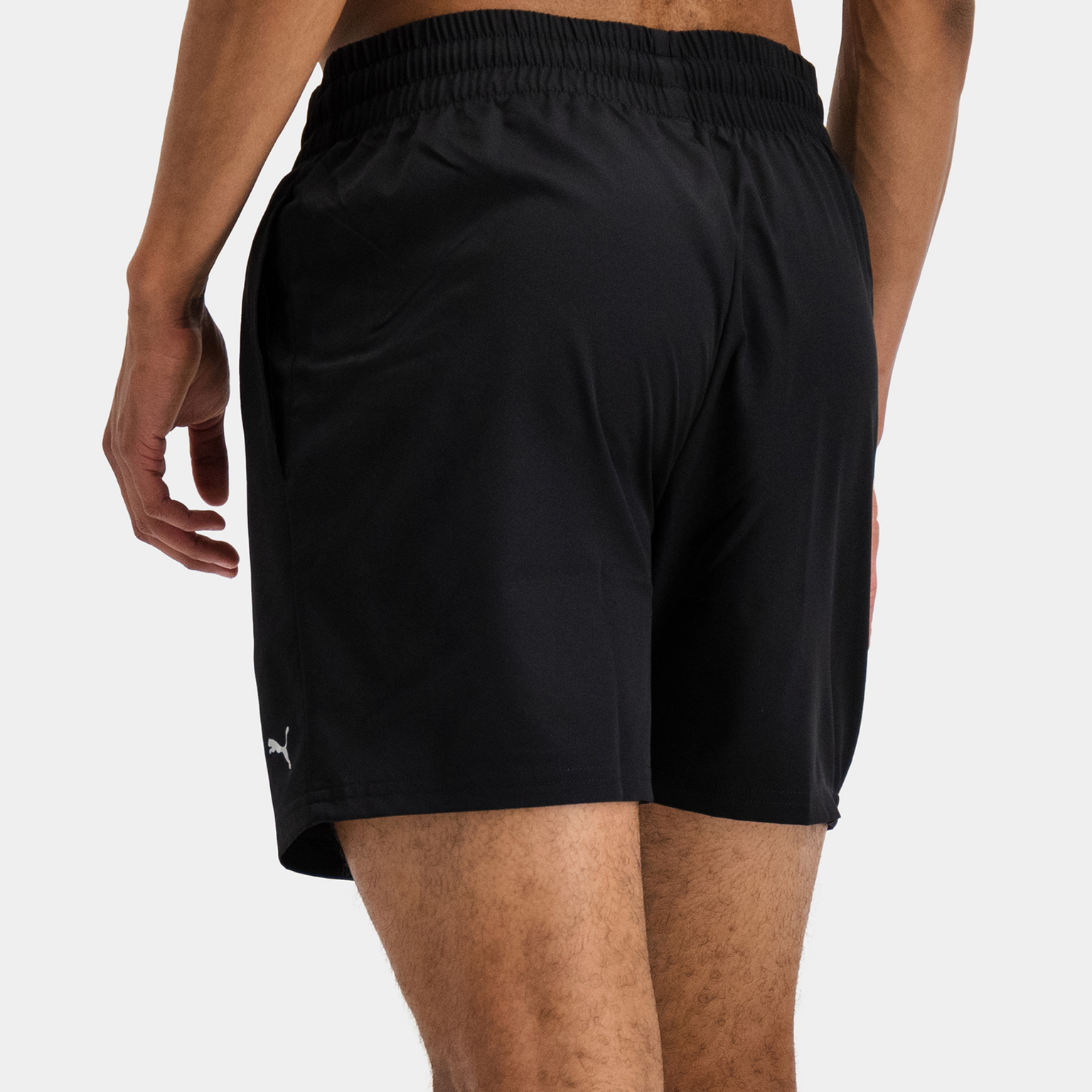  Pantaloncini sportivi da uomo in tessuto, lunghezza 5 pollici, ideali per allenamento - Neri