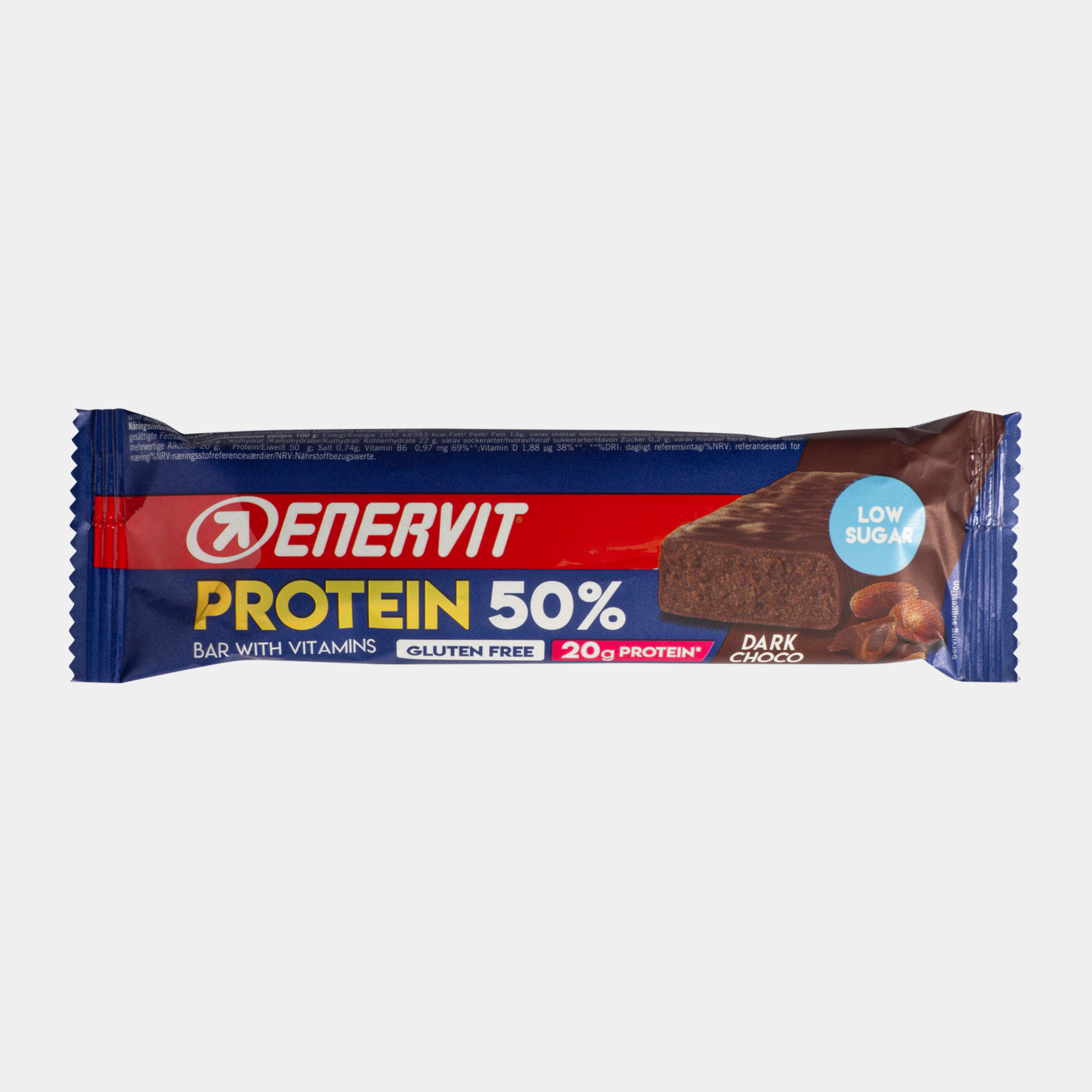  Fehérjeszelet 50%-os étcsokoládéval.