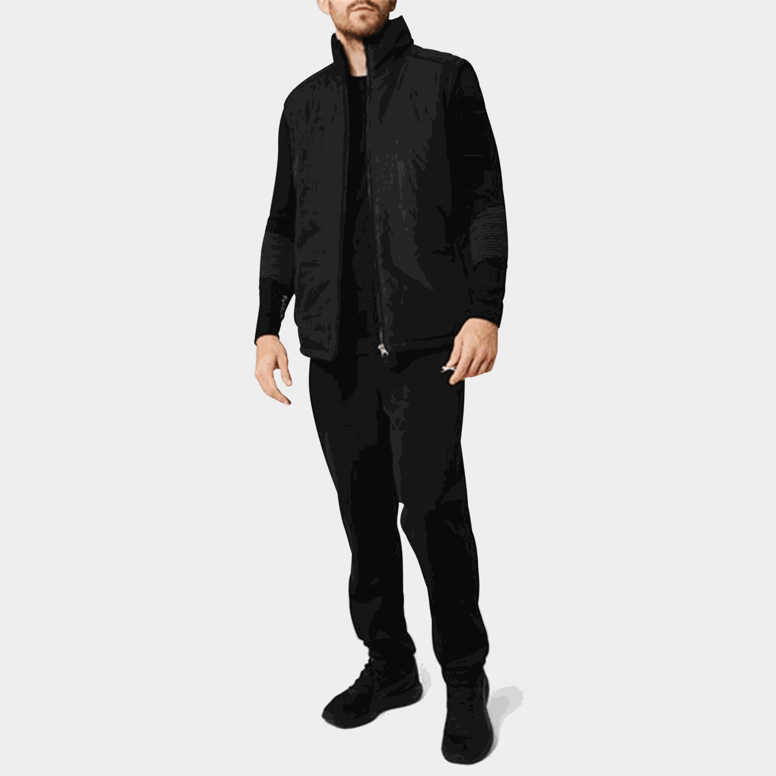  Colete preto acolchoado masculino