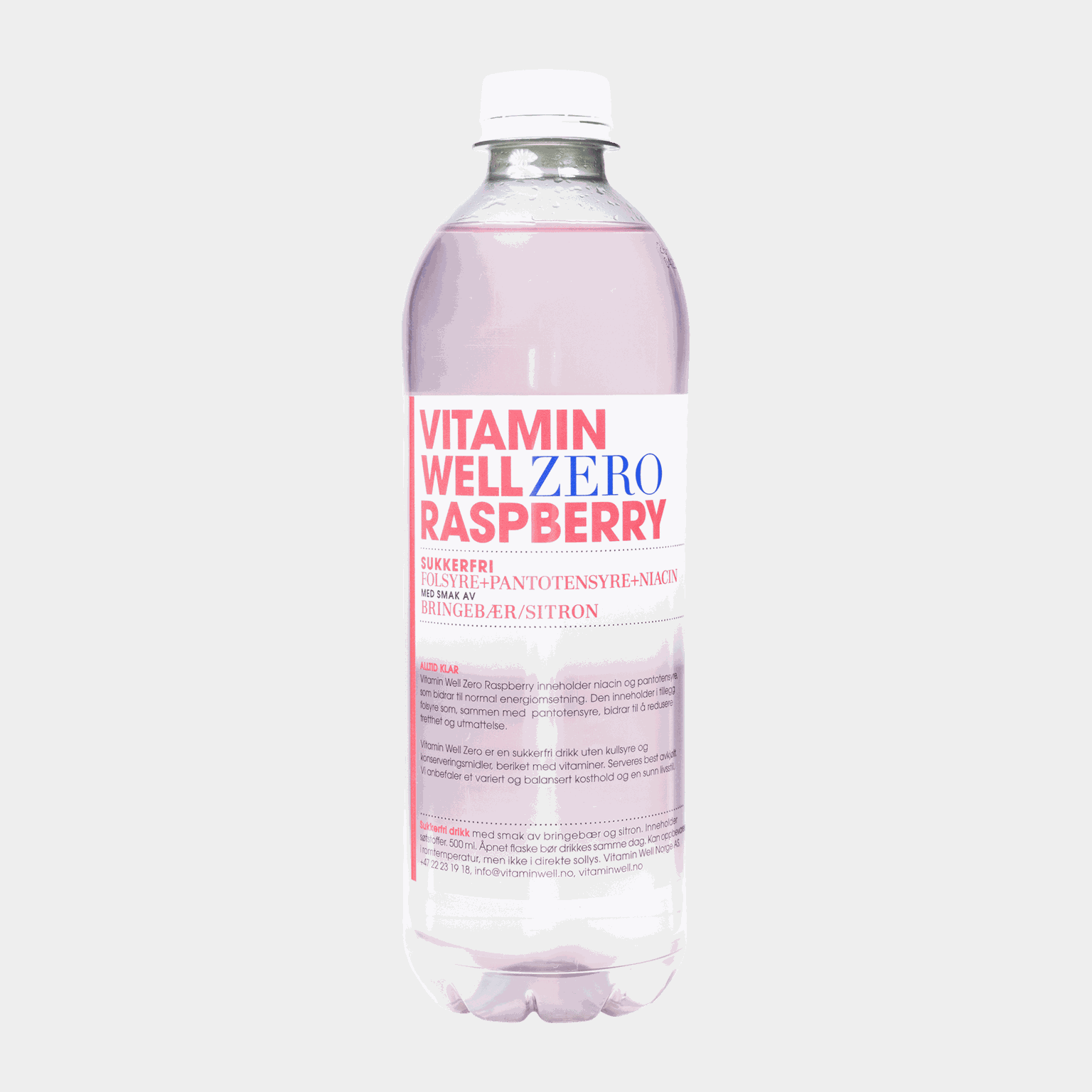 Napój sportowy Vitamin Well Zero o smaku malinowym -