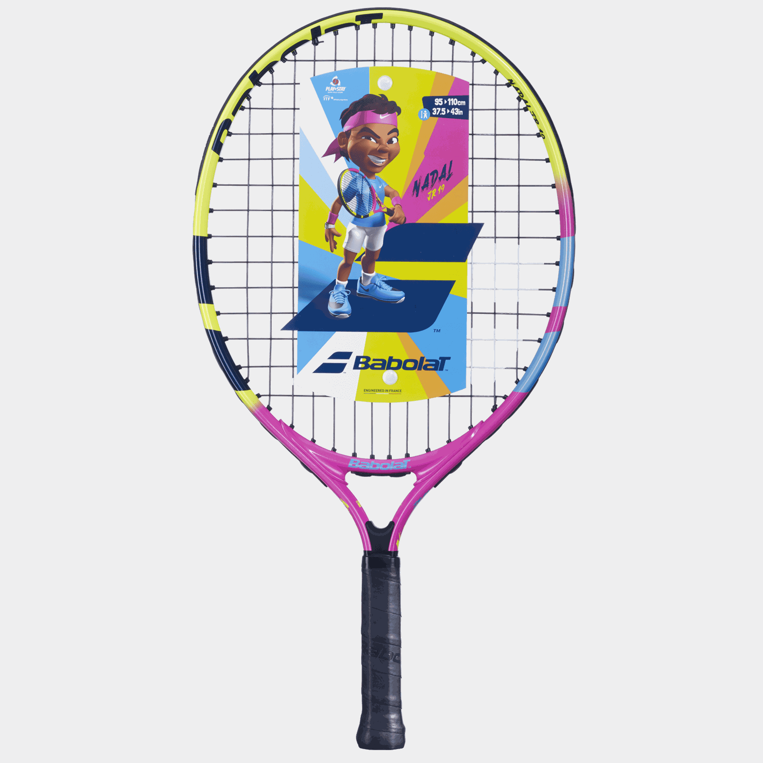 Raqueta de tenis Nadal 19, tamaño infantil - Amarilla