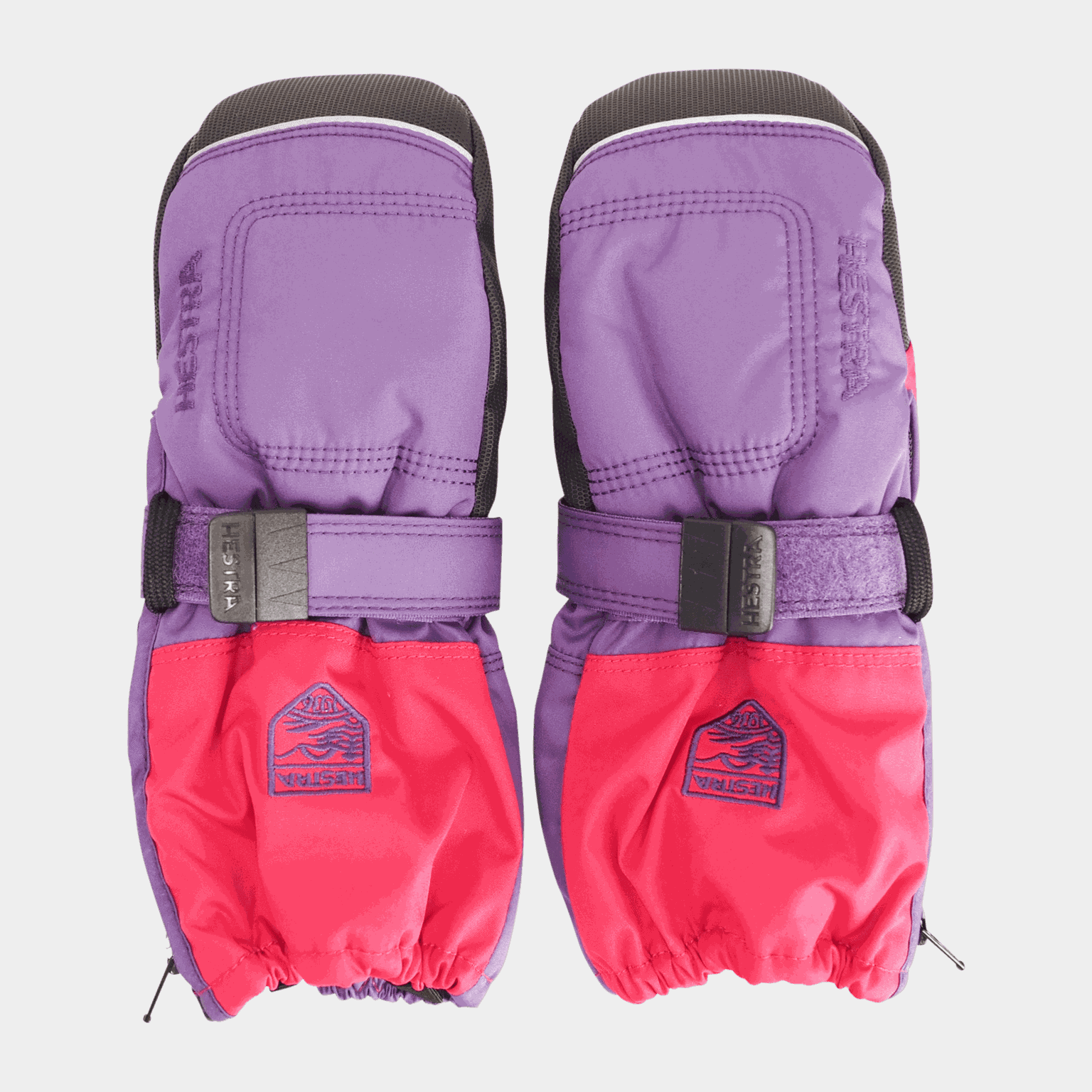  Moufles longues à fermeture éclair pour bébé, moufles pour enfants - Violet