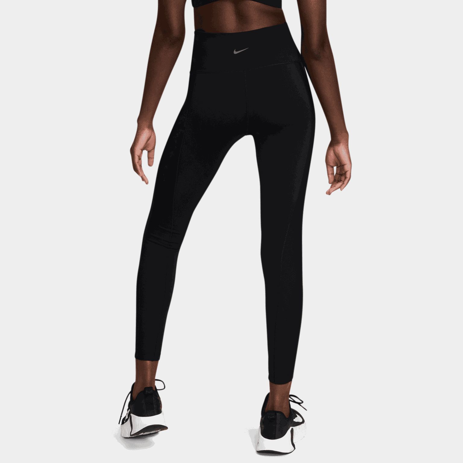  Sportlegging met hoge taille, gekruist patroon, dames workout legging - zwart